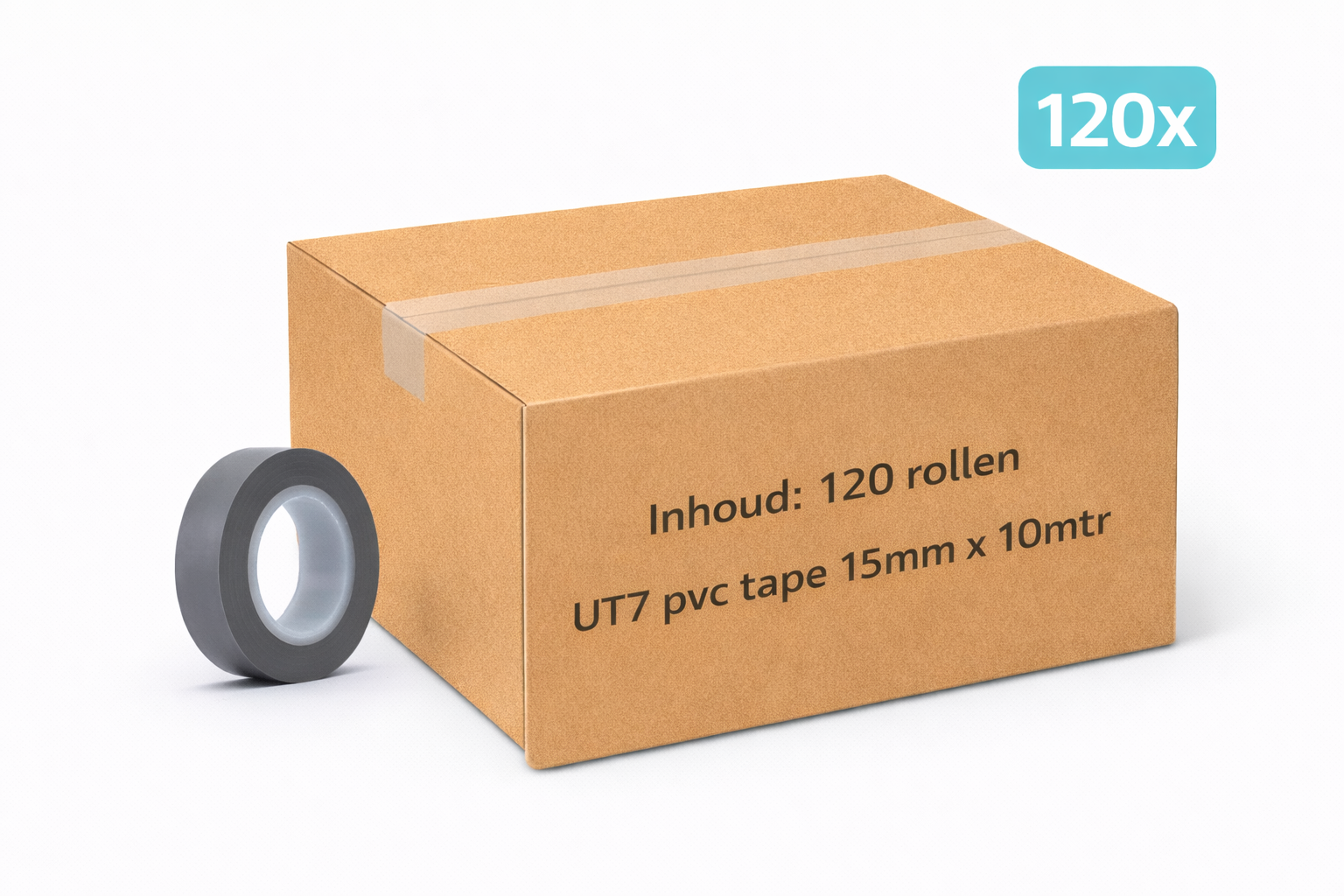 Megatape UT7 PVC tape grijs 15mm voor markering bij evenementen