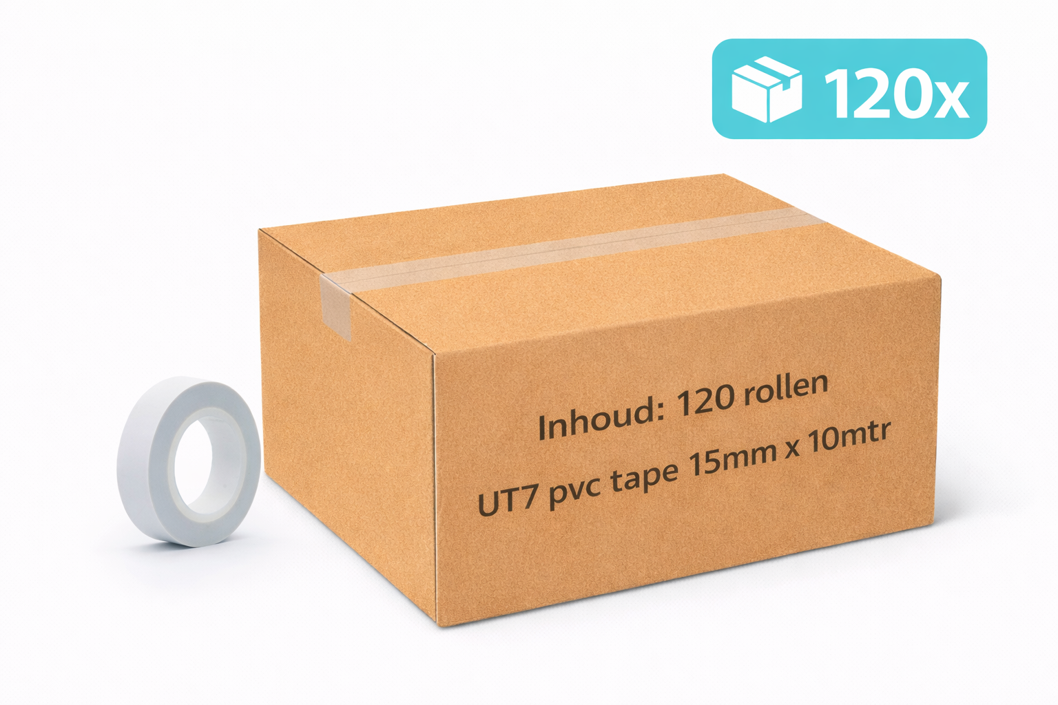 Megatape UT7 PVC tape wit 15mm voor markering bij evenementen