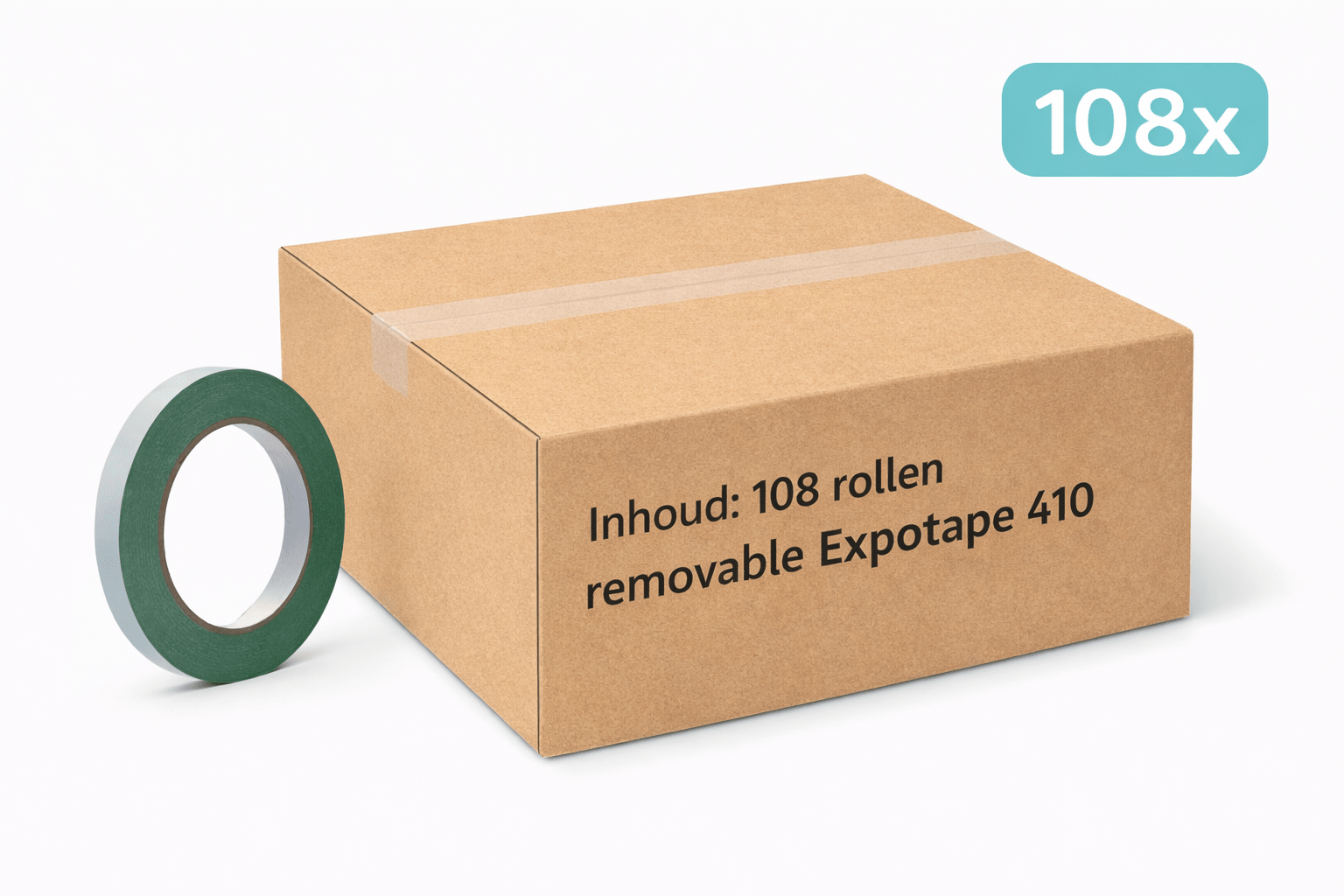 108x MegaTape 410 · dubbelzijdige verwijderbare expotape · 25 m op rol · 12 mm · groen - Megatape 410 - 3BUTE