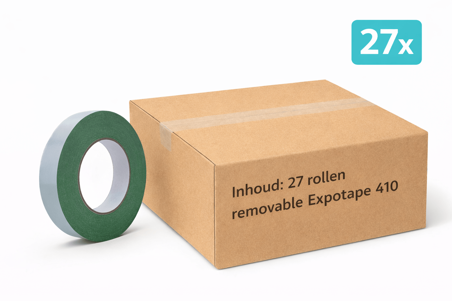 30x MegaTape 410 · dubbelzijdige verwijderbare expotape · 50 m op rol · 25 mm · groen - Megatape 410 - 3BUTE
