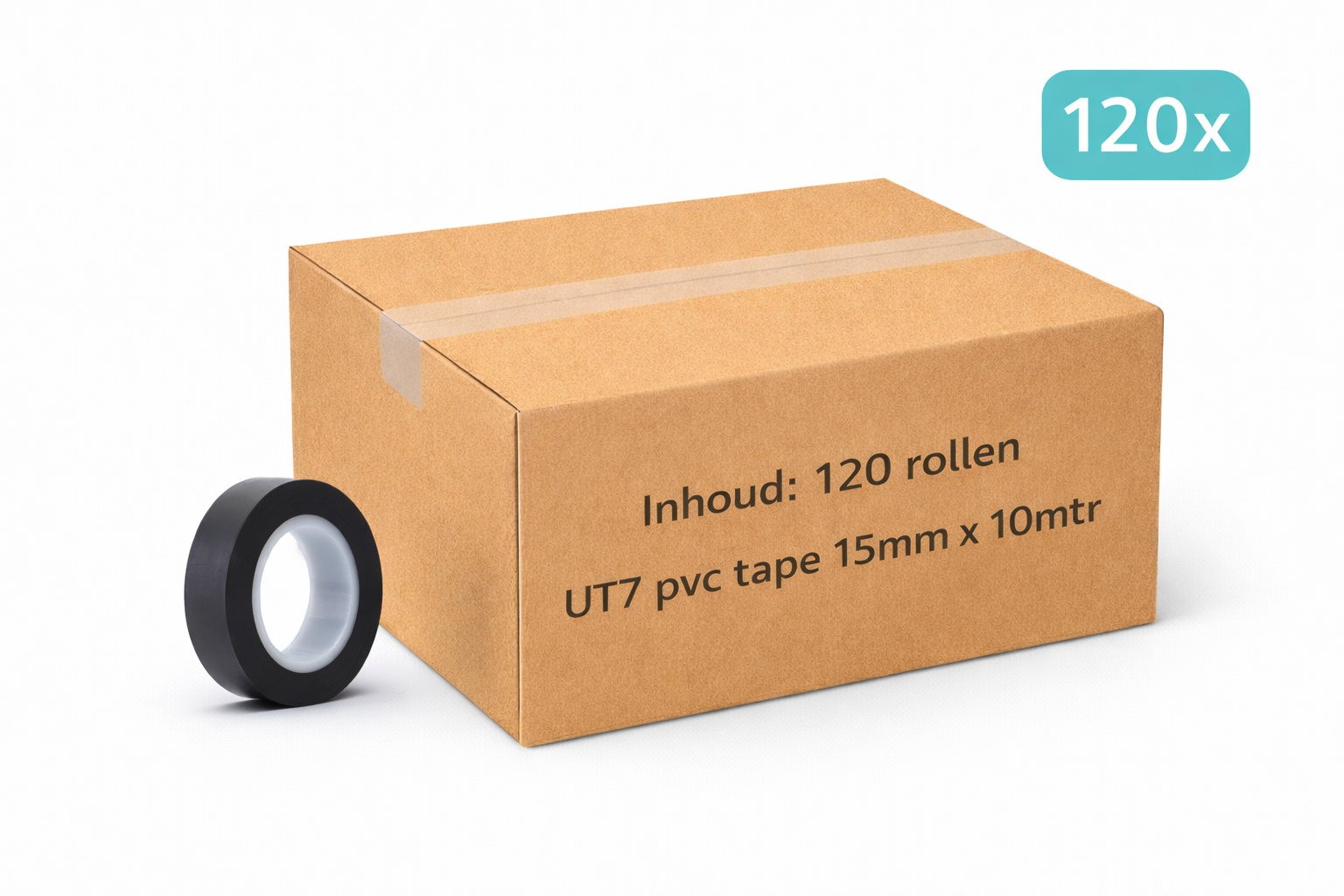 Megatape UT7 PVC tape zwart 15mm voor markering bij evenementen