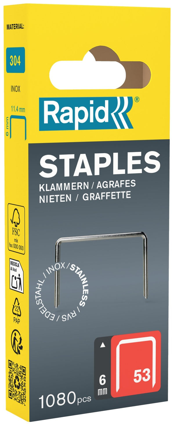 Rapid-nitar 53/6 mm rostfritt stål · tunntrådsnitar