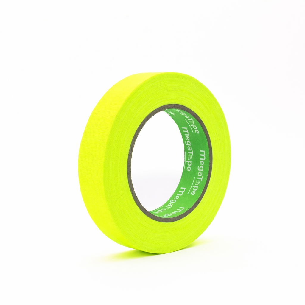 Megatape UT120 beschrijfbare fluor tape geel 25mm voor flightcase labeling