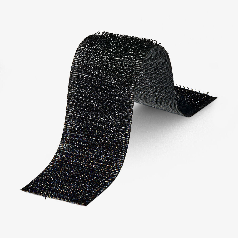 Kardborreband · hakband, svart · självhäftande K64 · PA/PES · 30 mm · rulle 25 m